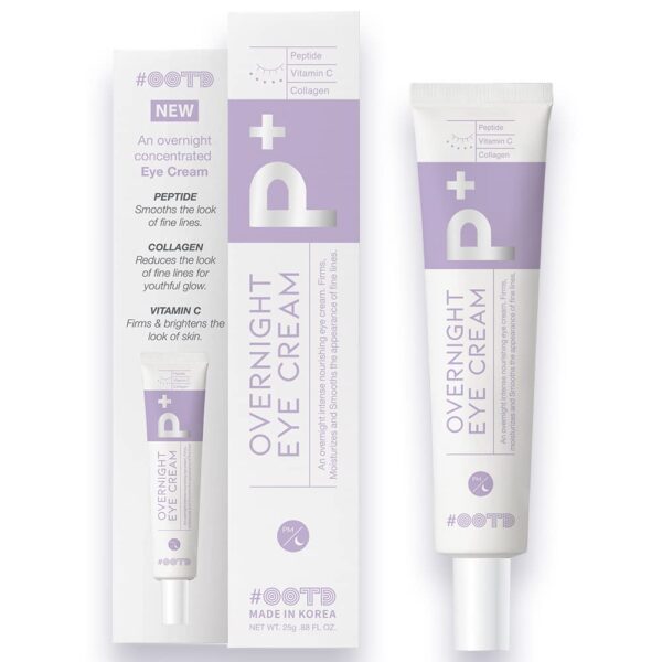 Eye cream for dark circles puffiness and bags anti aging wrinkles korean cream peptide, vitamin c, collagen, vegan under eye treatment 25g