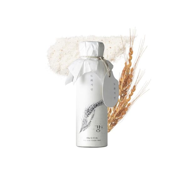 Rice Bran Powder Wash | Mild Exfoliating Face Wash for Sensitive Skin | Vegan Enzyme Face Scrubber & Exfoliator for Sebum Control – Product of Korea | 60 g (2.1 oz)