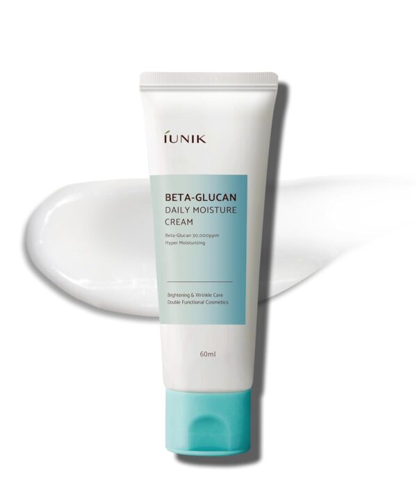IUNIK Beta-Glucan Vegan Lightweight Non-Sticky Deep Moisture Watery Cream Lotion Daily Moisturizer Quick Absorption Dry Mature Sensitive Fine lines Skin Naturally-Derived Centella Vitamin Korean