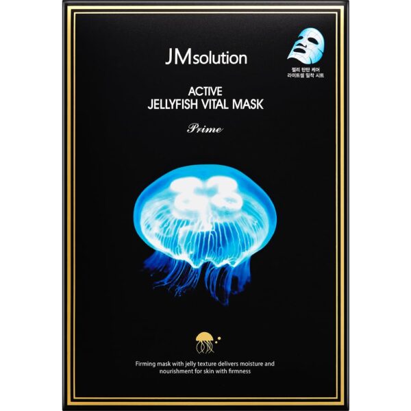 JMsolution Active Jellyfish Vital Mask Prime - Korean Skincare Facial Mask -Jellyfish extract, Hydrolyzed Collagen-Hydrating Nourishing- 10 sheets for all skin type