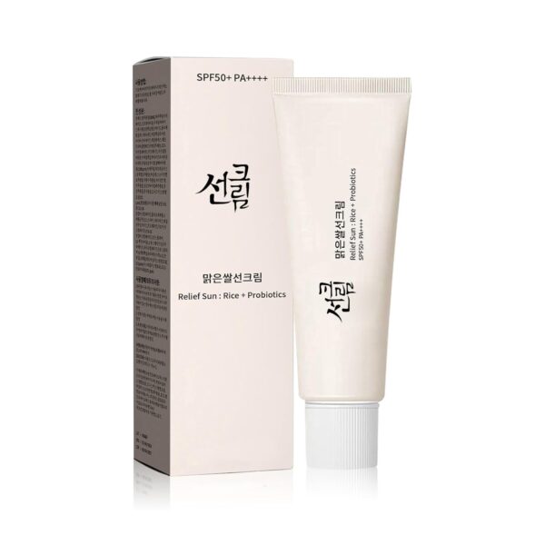 Relief Sun Organic sunscreen SPF50++++PA++++ Rice and Probiotics | Korean Skin Care Solution for All Skin Types | Nourishing Skin Protection and UV Defen