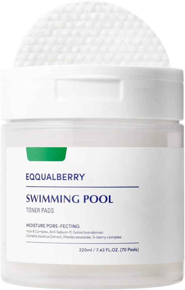 Swimming Pool Toner Pads - Dual-Textured Facial Toner Pads for Pore Care and Gentle Exfoliation | Boosted Hydration with Hyaluronic Acid | Korean Toner Pads for Face (70 Pads)