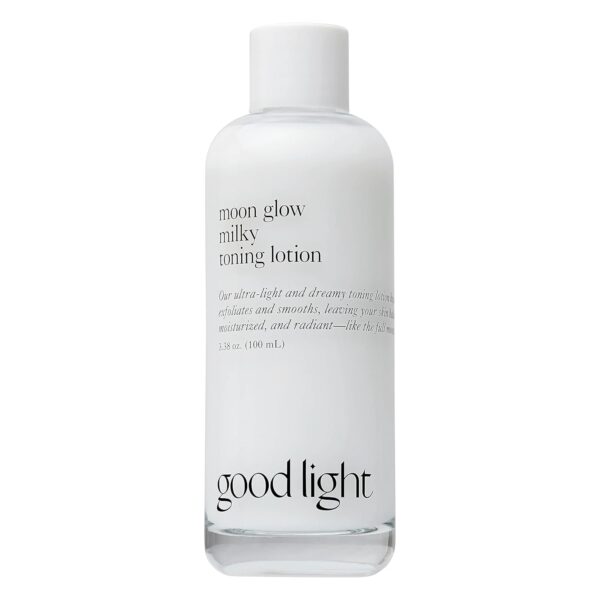 Good Light Moon Glow Milky Toner, Ultra-Light Facial Toner, Non-Comedogenic Face Moisturizer, Hydrates and Sheds Dead Skin Cell, Niacinamide Toner with Ceramides and AHAs, (3.38 fl oz)