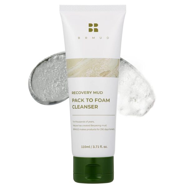 Recovery Mud Pack to Foam Facial Cleanser for Sebum Control and Makeup Cleansing 110ml (3.72 fl.oz.) - 2-in-1 Foaming Cleanser for Pore Reduction, Hydrating and Pore Tightening
