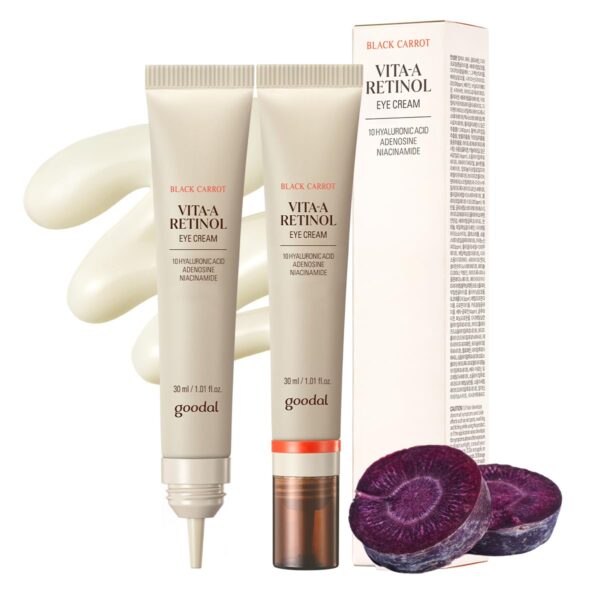 GOODAL Black Carrot Vita-A Retinol Eye Cream, Daily Cream for Under Eye, Smoothing Skin Care, K-Beauty, Korean Skincare, Mother's Day Gift