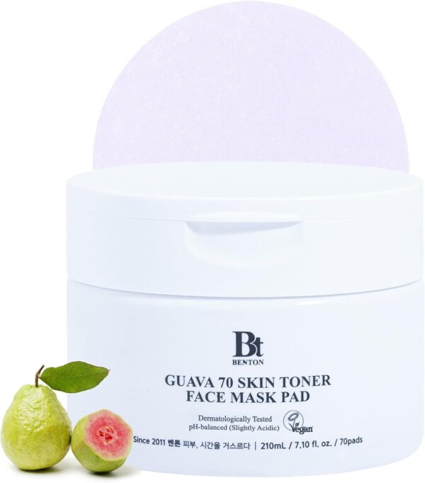 BENTON Guava 70 Skin Toner Face Mask Pad 70 Sheets - Easter Basket Essentials, Skin Soothing and Moisturizing Effect for All Skin Types, Elastic Skin, Pore Care, Korean Skin Care