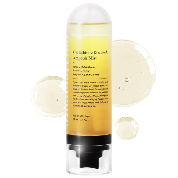 JEU'DEMEURE Glutathione Double-X Ampoule Luminous Dewy Skin Spray Korean Skin Care Mist Hydrating Face Moisturizer with 5% Niacinamide, Fermented Vitamin B for Antioxidant, Refined Skin, 2.5 fl.oz