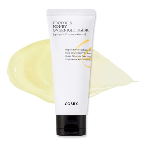 COSRX Full Fit Propolis Honey Overnight Mask | 2.03 fl.oz / 60ml | Propolis Extract 87% | Korean Skin Care, Cruelty Free, Paraben Free