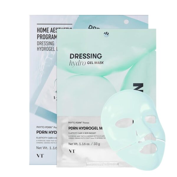 VT COSMETICS PDRN Hydrogel Mask(33gx4ea), Intensive Nourishing, Rejuvenating Face Mask, Skin Repair & Elasticity Boost, Overnight Melting Mask, Improves Radiant, Korean Facial Mask